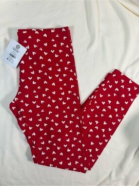 NWT Way to Celebrate Kids’ Red Heart-Print Leggings Size XL (14/16)